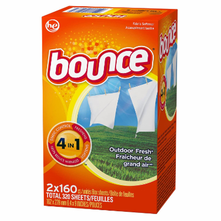 Bounce Dryer Sheets, Outdoor Fresh, 2 Pack, 160 Sheets per Pack