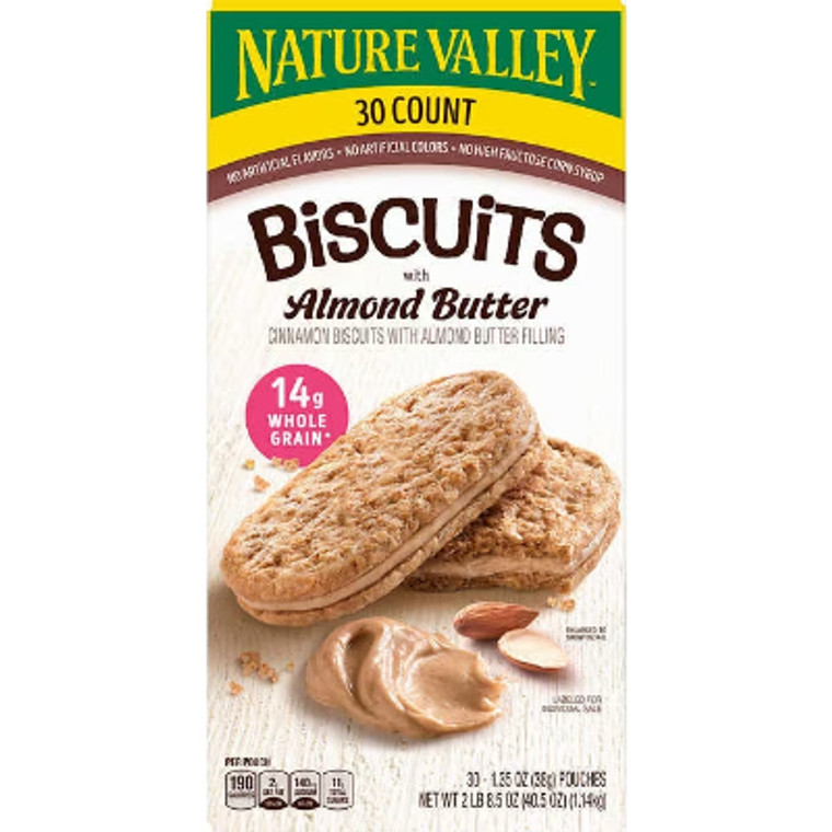 Nature Valley Biscuits with Almond Butter, 1.35 oz, 30 ct