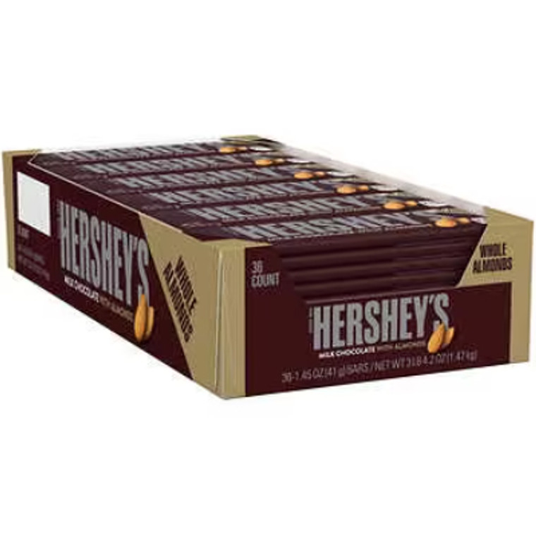 Hershey's, Milk Chocolate with Almonds, 1.45 oz, 36 ct