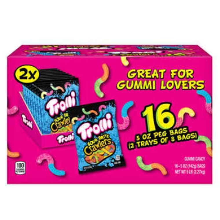 Trolli Sour Brite Crawlers Candy, 5 oz, 16 ct