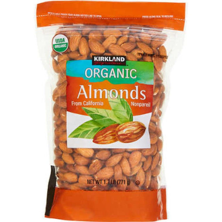 Kirkland Signature Organic Whole Almonds, 1.7 lbs