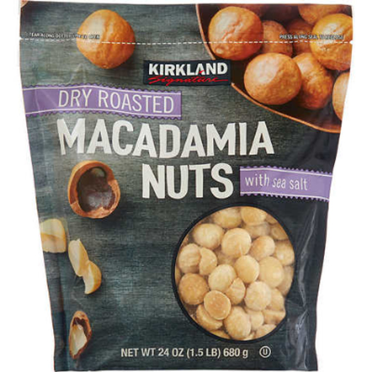 Kirkland Signature Dry Roasted Macadamia Nuts, Salted, 1.5 lbs