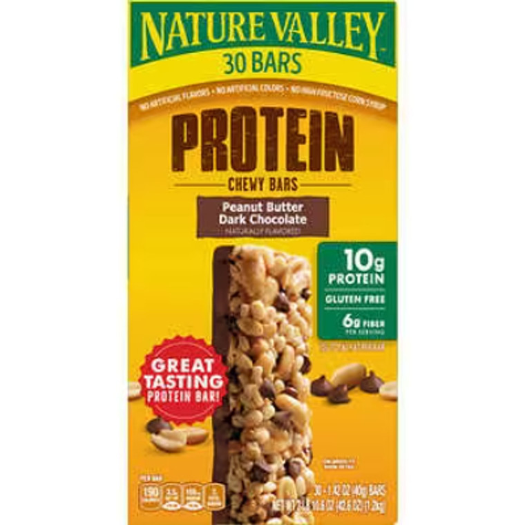 Nature Valley Protein Chewy Bars, Peanut Butter Dark Chocolate, 1.42 oz, 30 ct