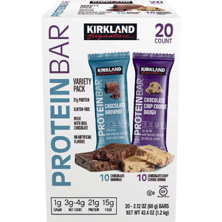 Kirkland Signature Protein Bar, Variety Pack, 2.12 oz, 20 ct