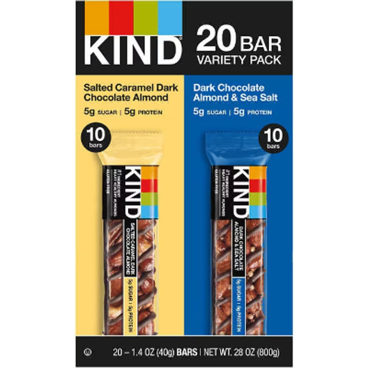 KIND Bar, Variety Pack, 1.4 oz, 20 ct