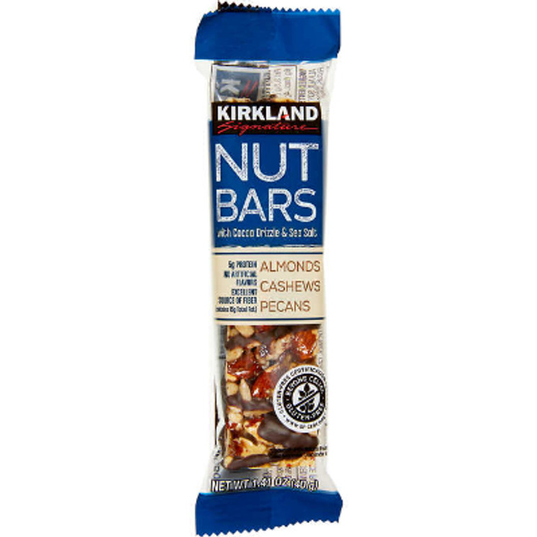 Kirkland Signature Nut Bars with Cocoa Drizzle & Sea Salt, 1.41 oz, 30 ct