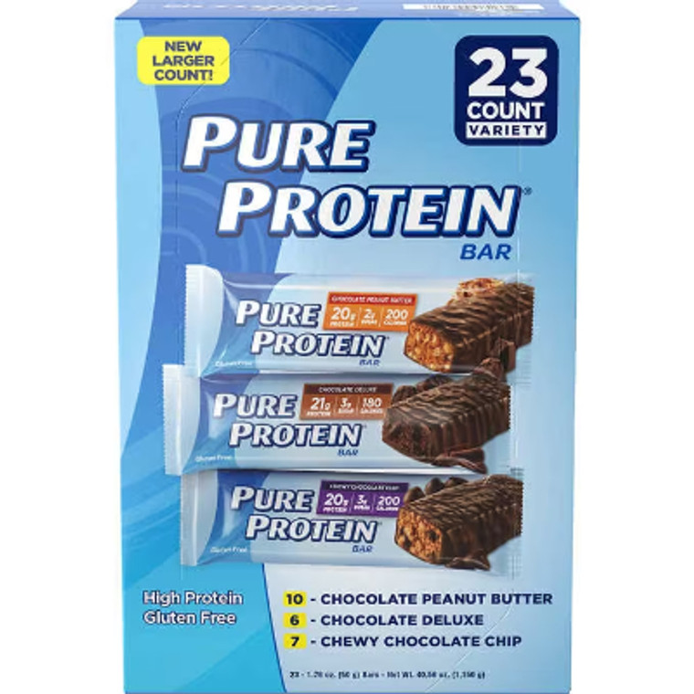 Pure Protein Bar, Variety Pack, 1.76 oz, 23 ct