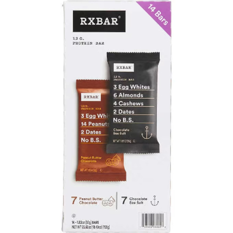 RXBAR Protein Bar, Variety Pack, 1.83 oz, 14 ct