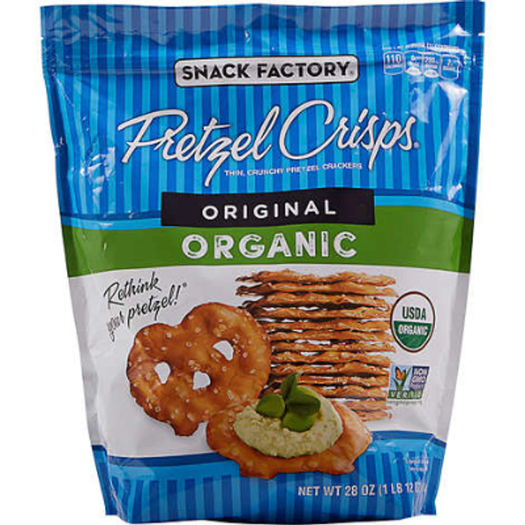 Snack Factory Organic Original Pretzel Crisps, 28 oz