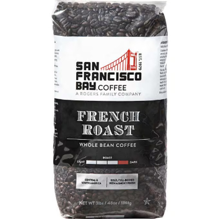 San Francisco Bay Whole Bean Coffee, French Roast, 3 lbs