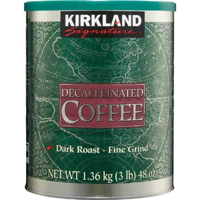 Kirkland Signature Decaf Ground Coffee, Dark, 3 lbs
