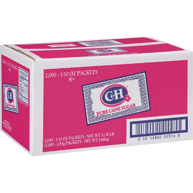 C&H Cane Sugar Portion Packets, 2000 ct