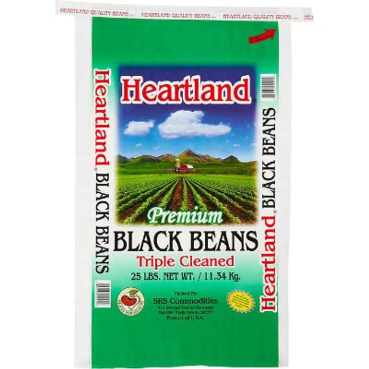 Heartland Dry Black Beans, 25 lbs