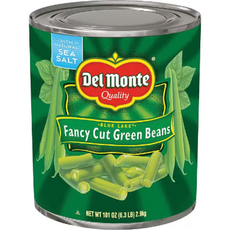 Del Monte Blue Lake Fancy Cut Green Beans, #10 can, 101 oz