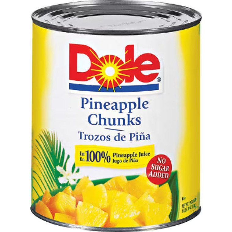 Dole Pineapple Chunks in Juice, #10 can, 6 lbs 10 oz