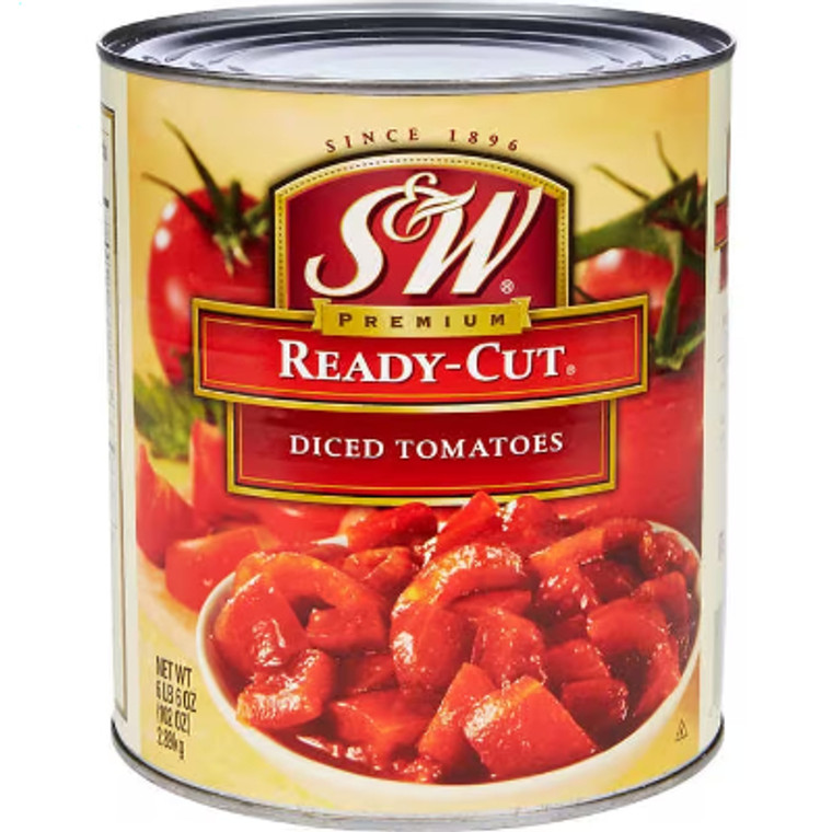 S&W Ready-Cut Diced Tomatoes, #10 can, 6 lb 6 oz