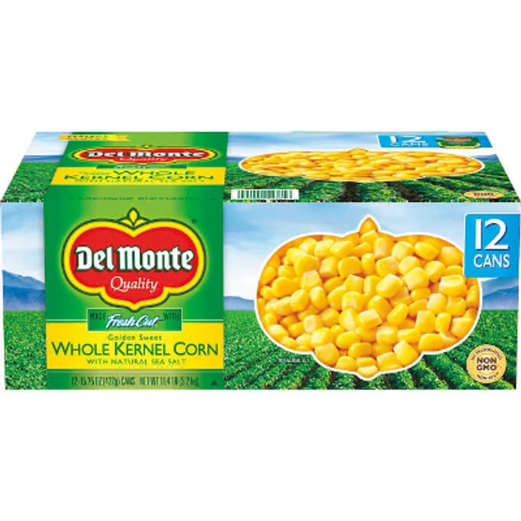 Del Monte Whole Kernel Corn, 15.25 oz, 12 ct