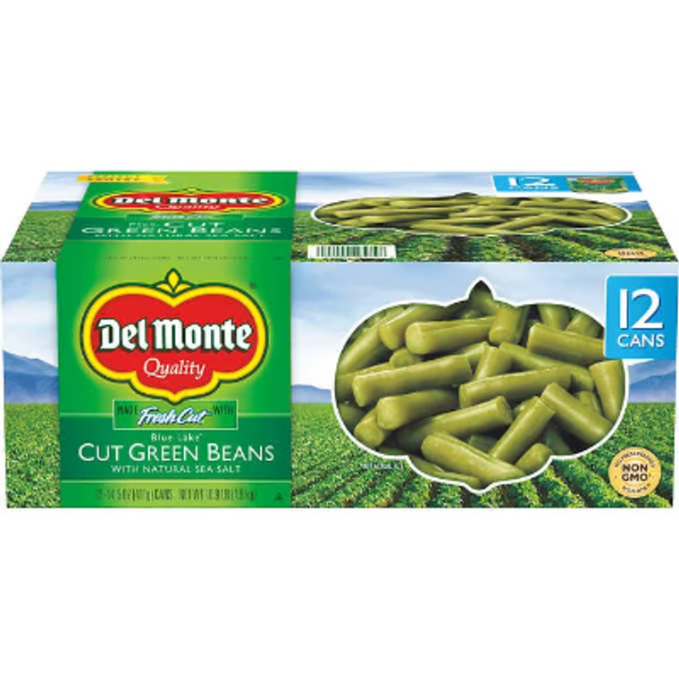 Del Monte Cut Green Beans, 14.5 oz can, 12 ct