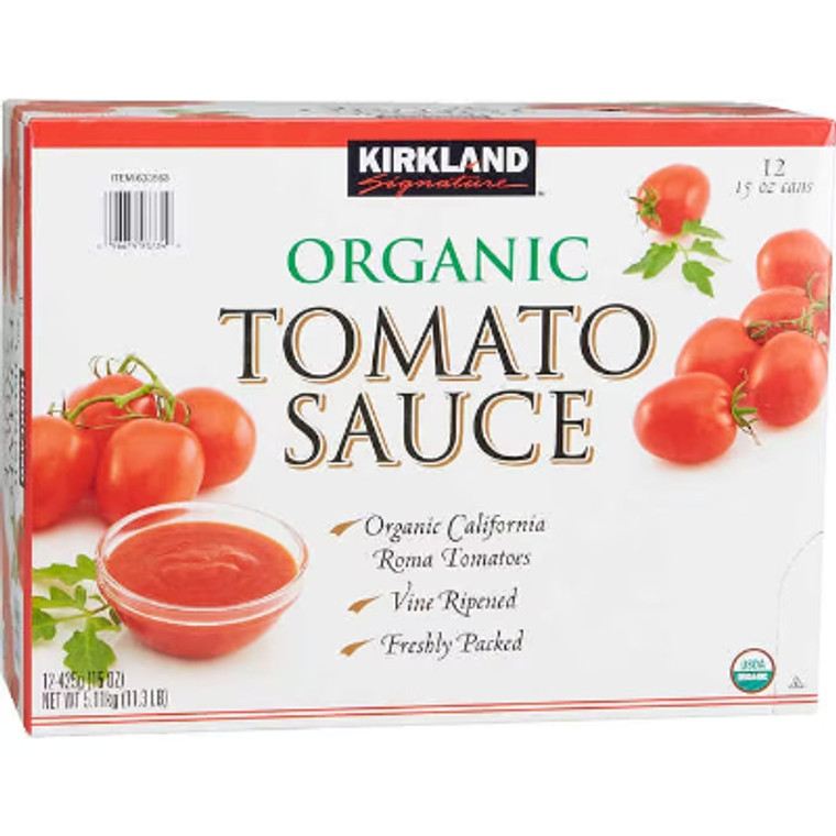 Kirkland Signature Organic Tomato Sauce, 15 oz, 12 ct