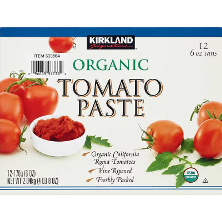 Kirkland Signature Organic Tomato Paste, 6 oz, 12 ct