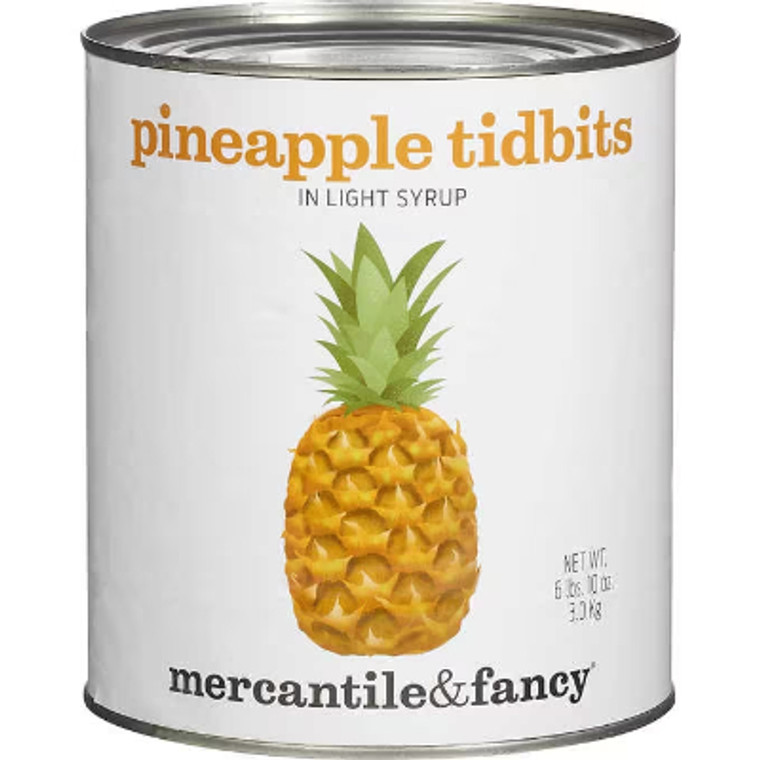 Mercantile & Fancy Pineapple Tidbits, Light Syrup, #10 can, 6 lbs 10 oz