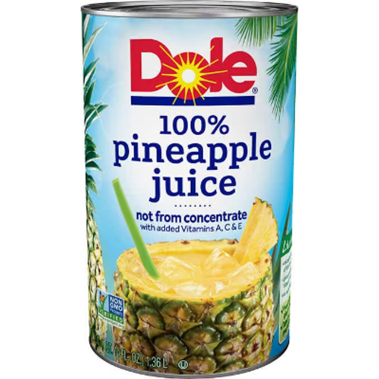 Dole 100% Pineapple Juice, 46 fl oz, 3 ct