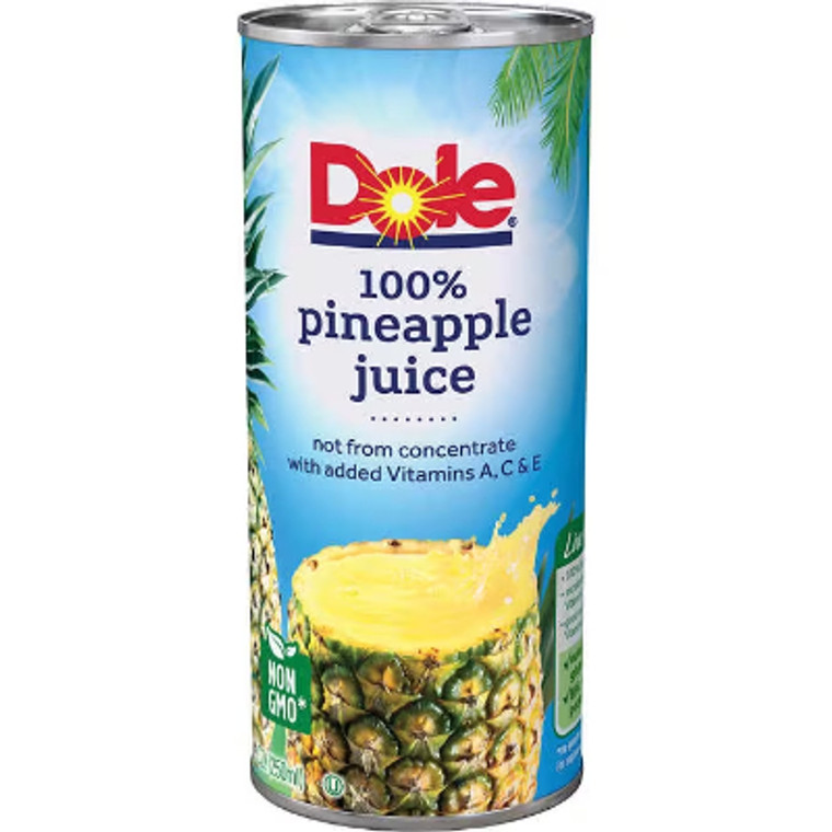 Dole 100% Pineapple Juice, 8.4 fl oz, 24 ct