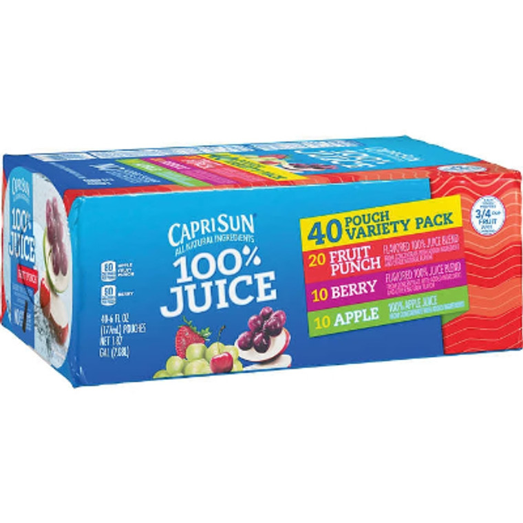 Capri Sun 100% Juice Blend, Variety Pack, 6 fl oz, 40 ct