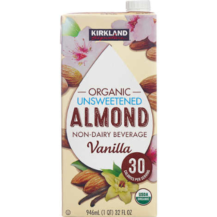 Kirkland Signature Organic Vanilla Almond Beverage, 32 fl oz, 6 ct