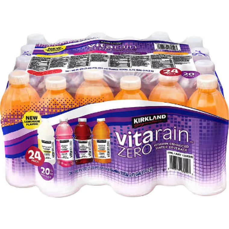 Kirkland Signature Vita Rain Zero, Variety Pack, 20 fl oz, 24 ct