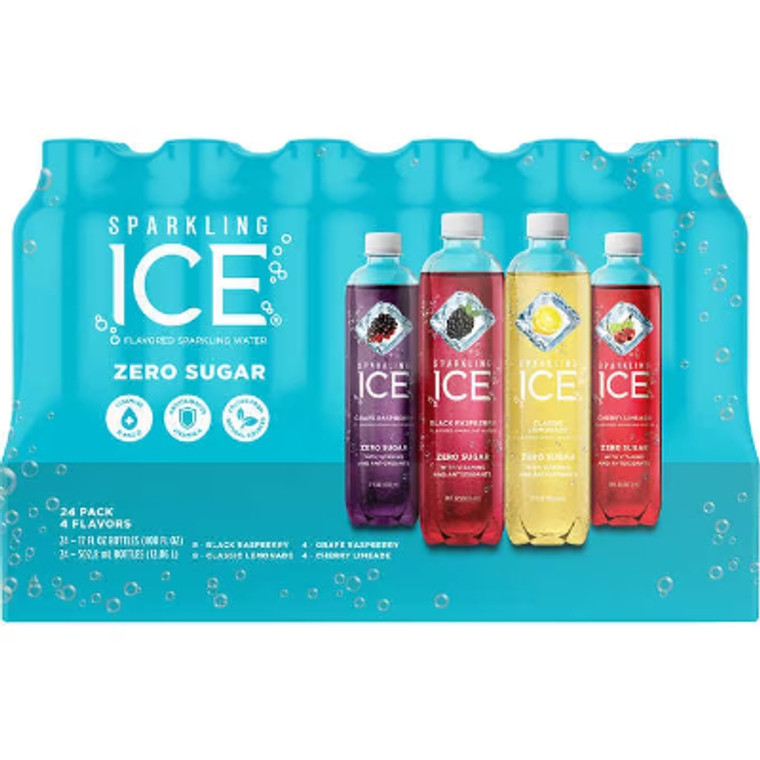 Sparkling ICE Sparkling Water, Fruit Blast Variety Pack, 17 fl oz, 24 ct