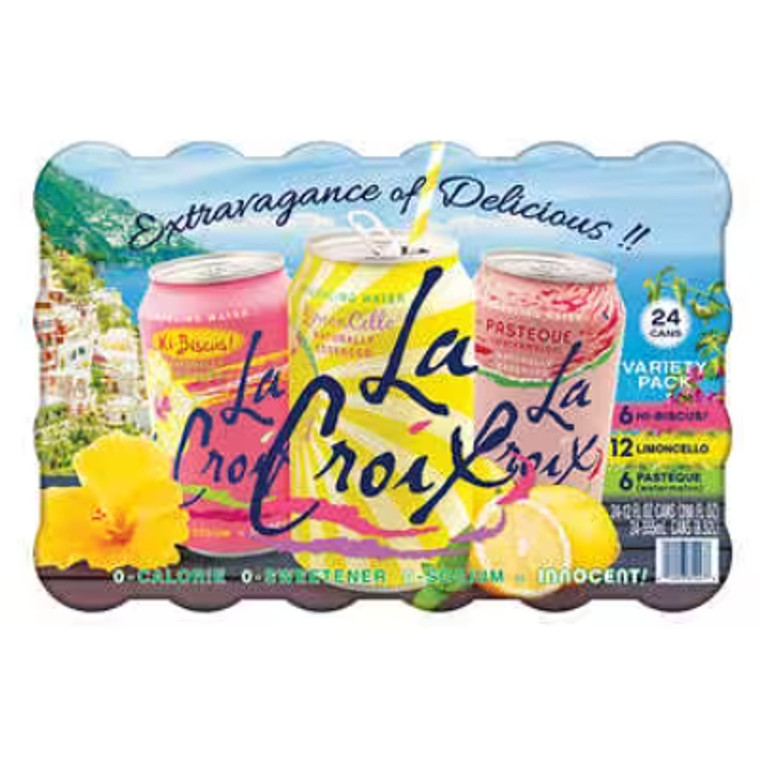 LaCroix Sparkling Water, Spring Variety Pack, 12 fl oz, 24 ct