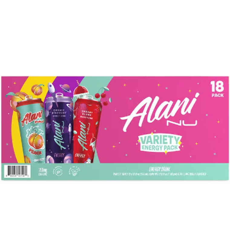 Alani Nu Energy Drink, Variety Pack, 12 fl oz, 18 ct