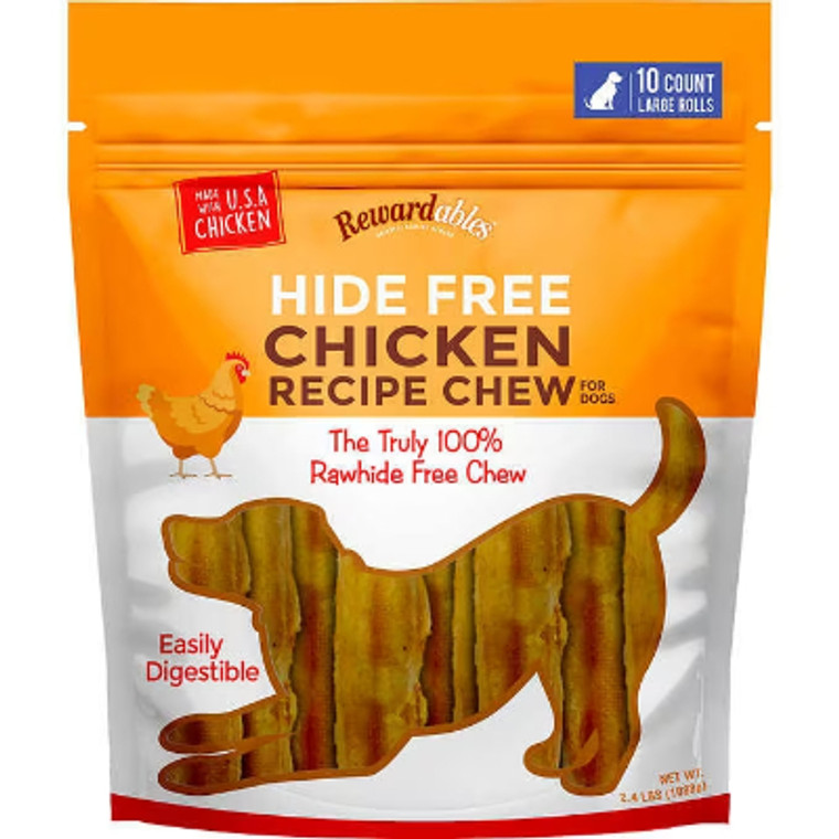 Rewardables Hide Free Chicken Recipe Dog Chews, 2.4 lbs, 10 ct