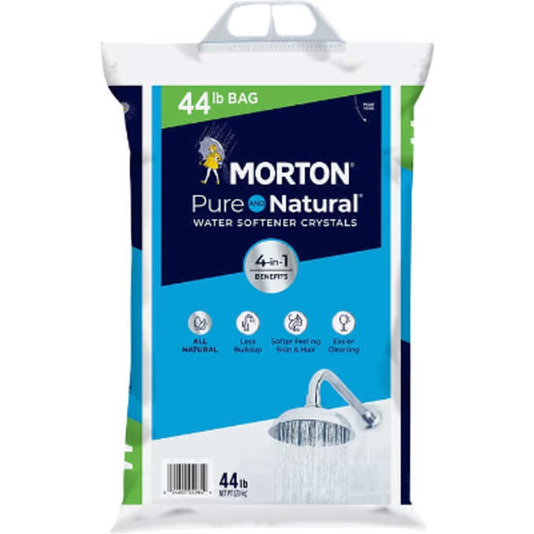 Morton Pure and Natural Water Softener Crystals, 44 lbs