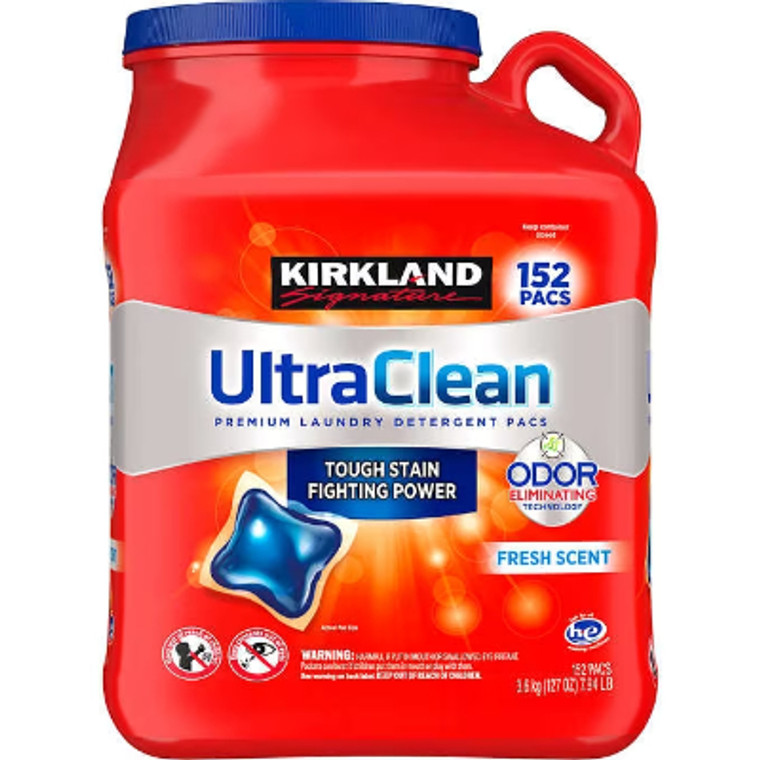 Kirkland Signature HE Ultra Clean Laundry Detergent Pacs, 152 ct