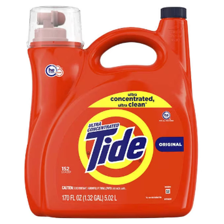 Tide HE Liquid Laundry Detergent, Ultra Concentrated, Original, 170 fl oz