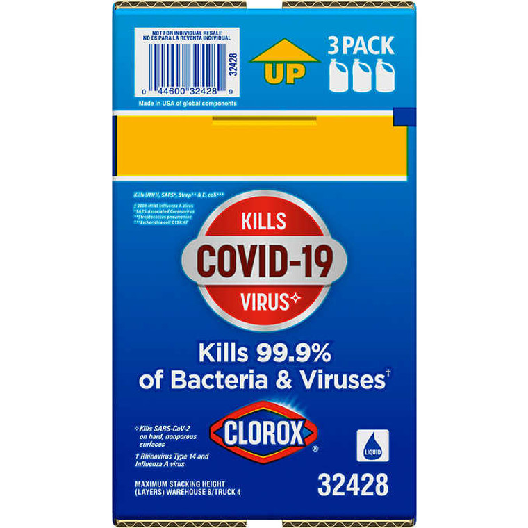 Clorox Performance Bleach with CloroMax, Concentrated, 121 fl oz, 3 ct