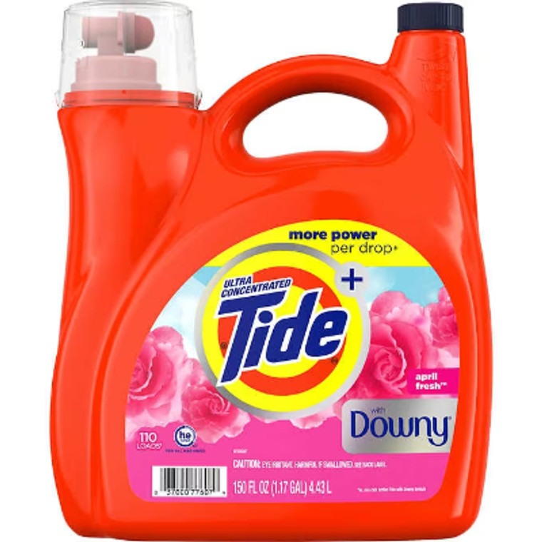 Tide Plus Downy HE Liquid Laundry Detergent, April Fresh, 150 fl oz