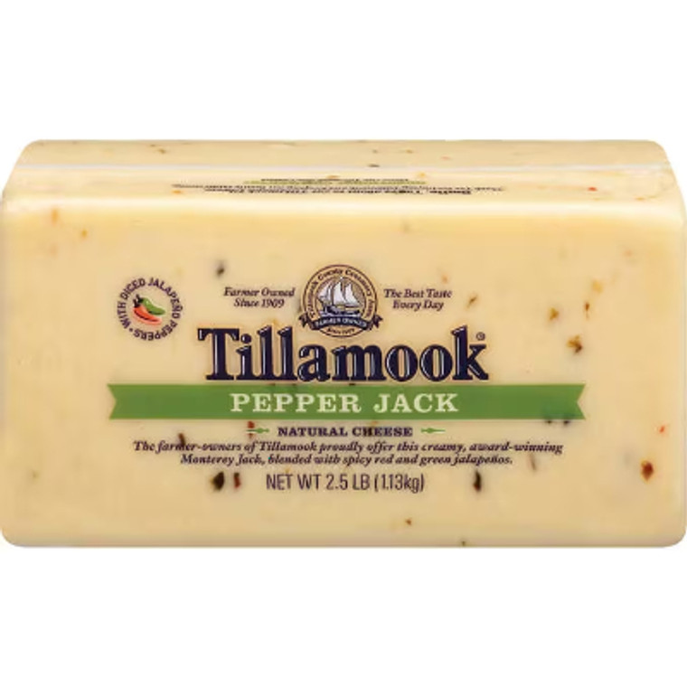 Tillamook Pepper Jack Cheese, 2.5 lbs