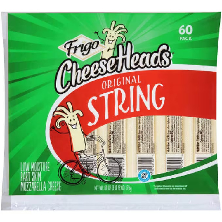 Frigo Cheese Heads String Cheese Sticks, Original, 1 oz, 60 ct