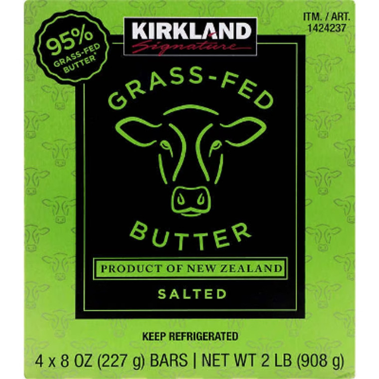 Kirkland Signature Grass-Fed Butter, 8 oz, 4 ct