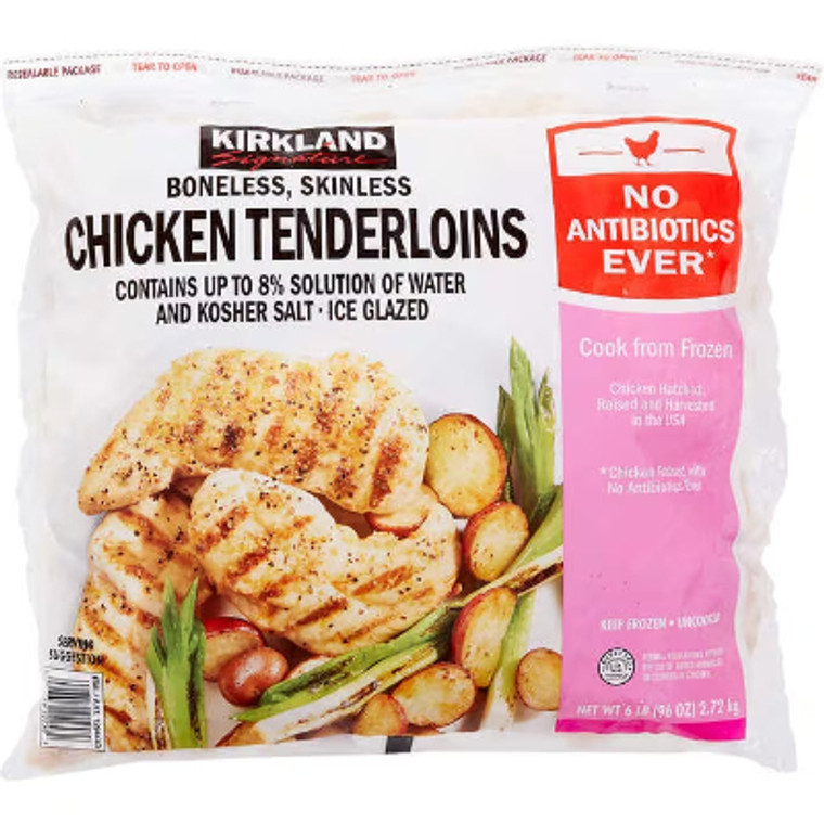 Kirkland Signature Chicken Tenderloins, Boneless Skinless, 6 lbs