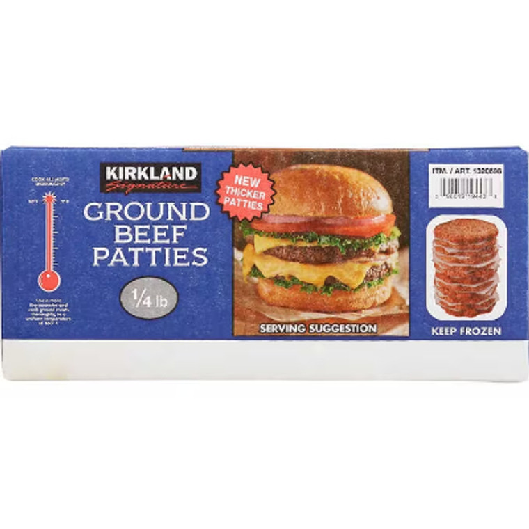 Kirkland Signature Ground Beef Patties, 1/4 lb Patty, 40 ct