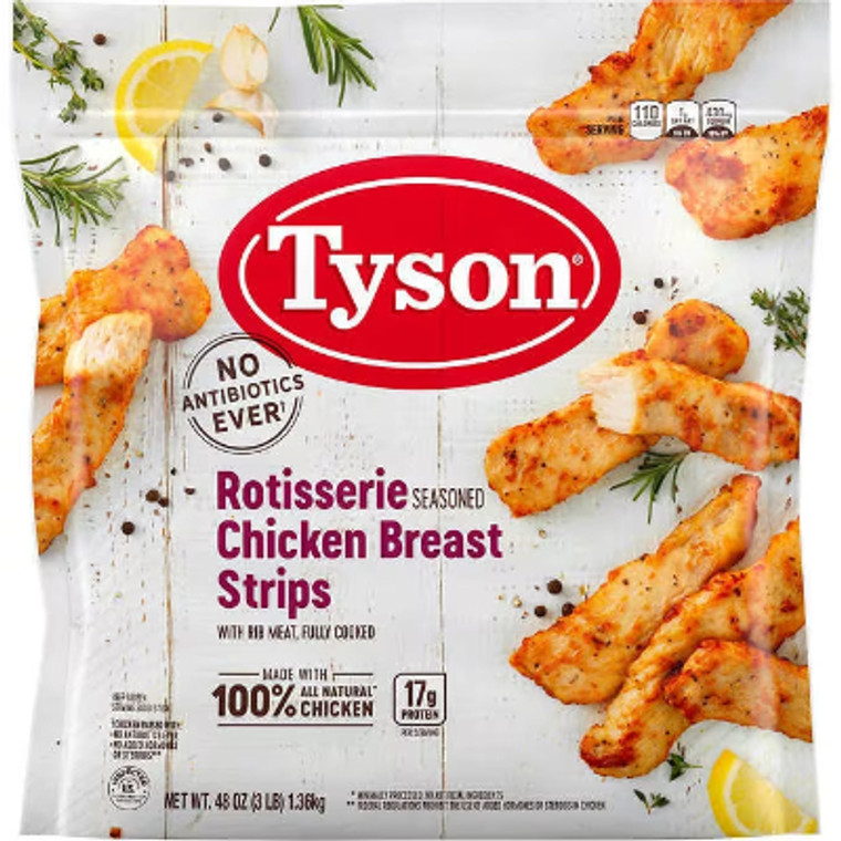 Tyson Rotisserie Seasoned Chicken Breast Strips, 3 lb