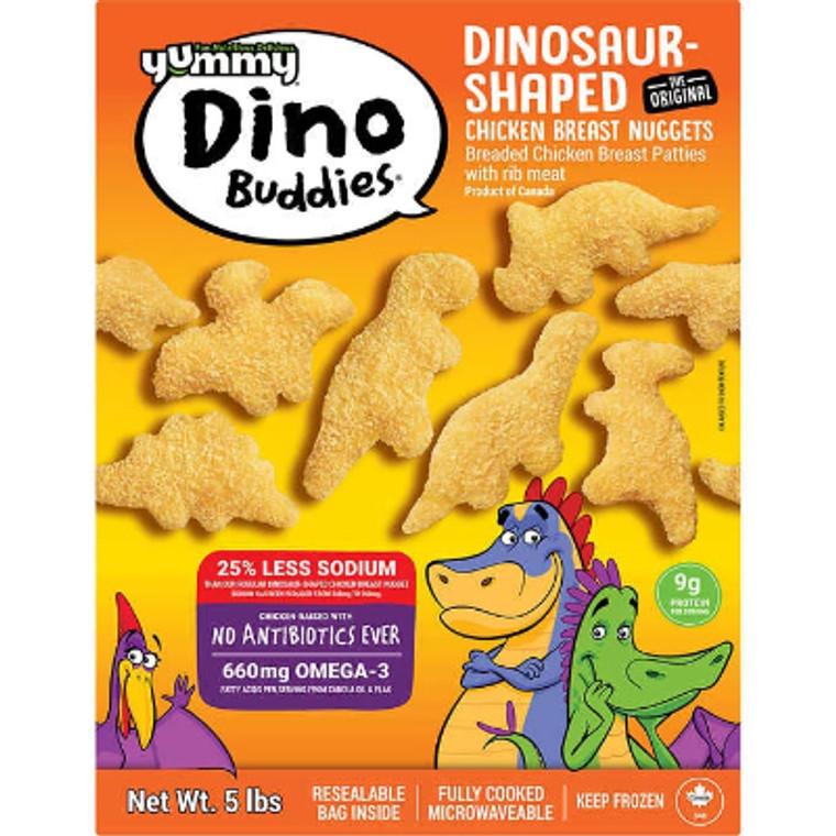 Yummy Dino Buddies Dinosaur-Shaped Chicken Breast Nuggets, 5 lbs