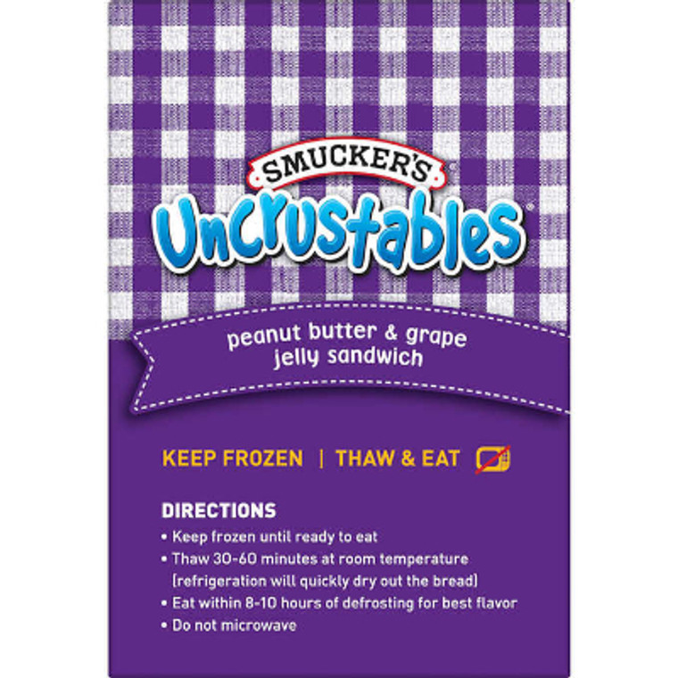 Smucker's Uncrustables, Peanut Butter & Grape Jelly Sandwich, 18 ct