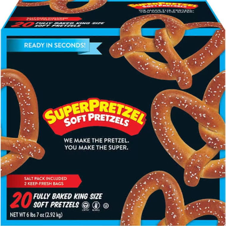 SuperPretzel Soft Pretzels, 5 oz, 20 ct