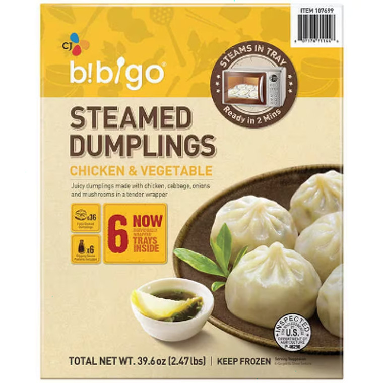 Bibigo Steamed Dumplings, Chicken & Vegetables, 36 ct