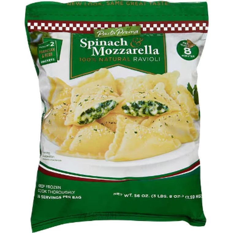 Pasta Prima Spinach and Mozzarrella Ravioli, 3.5 lbs